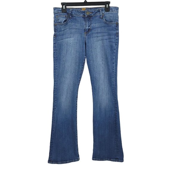 Kut From The Kloth Boot Cut Denim Jeans Womens Size 10 Dark Wash Embroidered - Picture 1 of 9